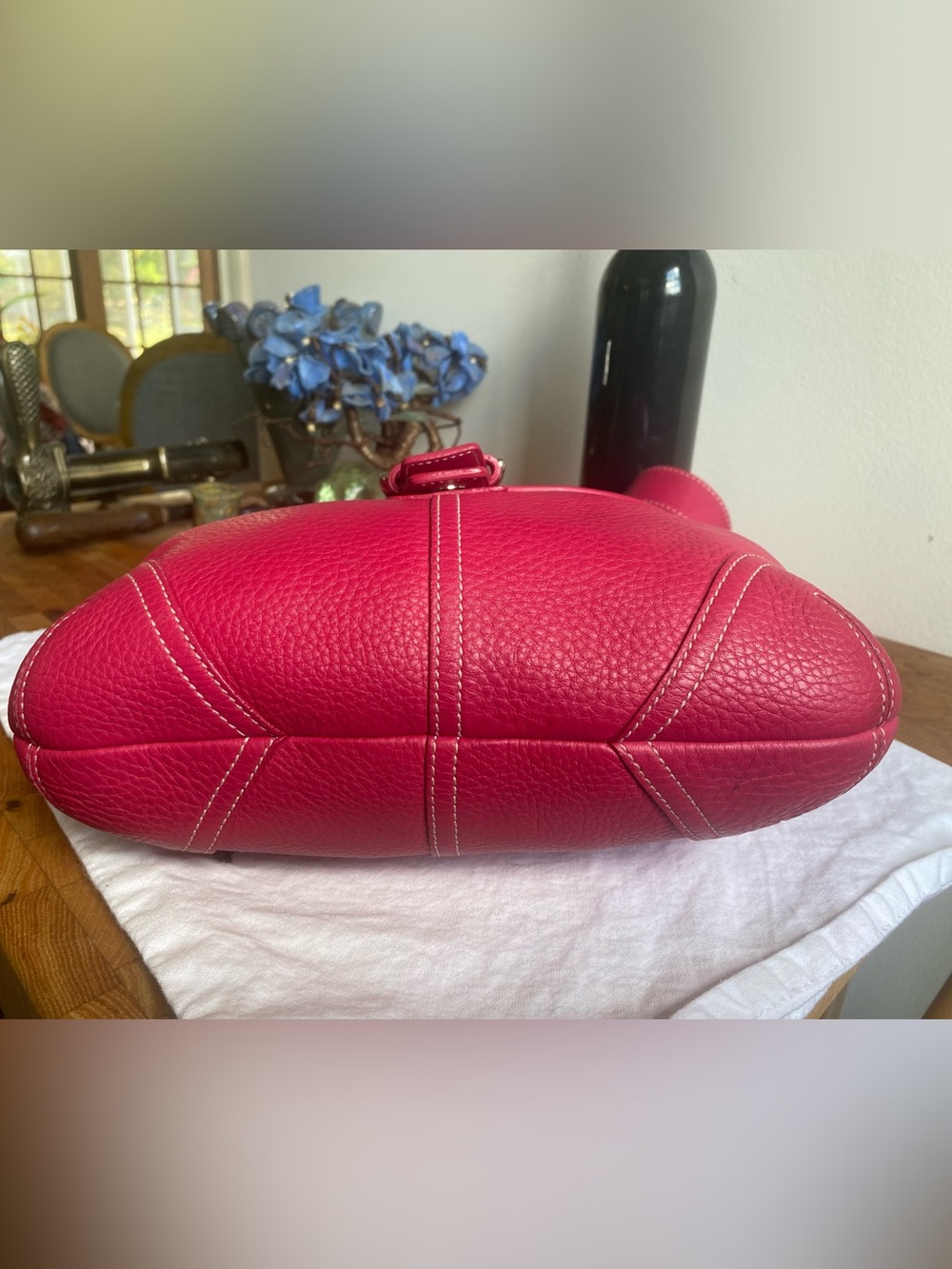 Coach Soho Pink Pebbled Leather Shoulder Bag Hobo EUC Adj Strap Y2K Buckle 4296 - Picture 5 of 10